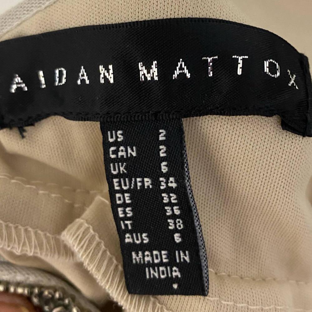 NWT Aidan Mattox Embellished Evening Dress Size 2 (Color Gun Metal) - Picture 13 of 16